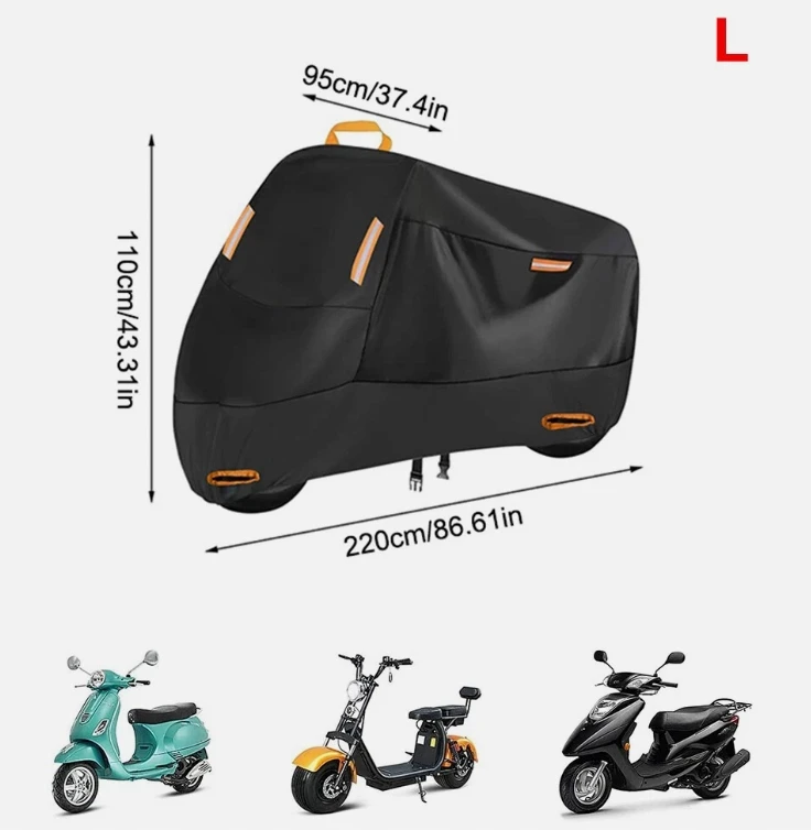Dviračio dangtis paspirtukas motociklas vandeniui atsparus tentas 220x115x95cm UV XXL