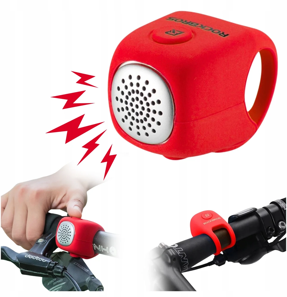 Dviračių elektroniniai varpai Rockbros CB1709 (raudona)