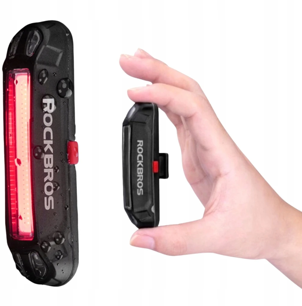 Rockbros A54BK galinis dviračio žibintas + Micro USB – USB-A laidas – juodos spalvos