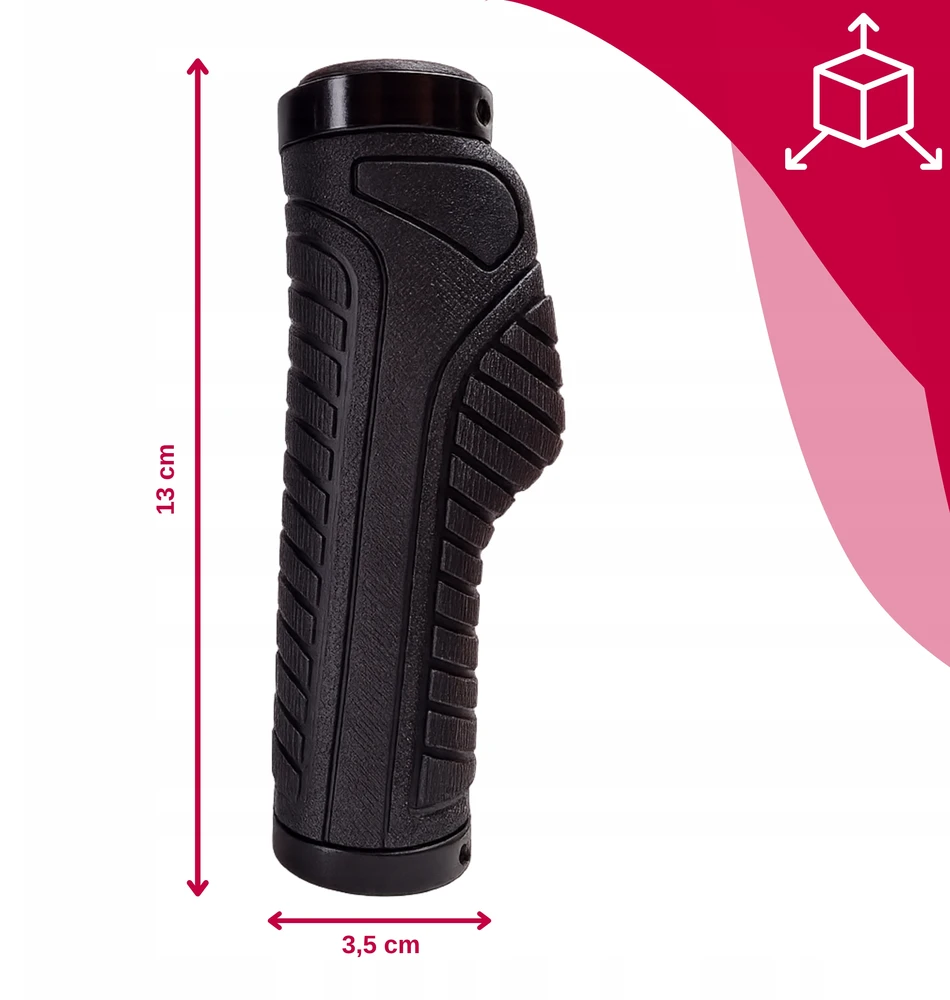 DVIRAČIO GRIP VELOXO RANKINĖS RANKENĖS, JUODOS, PATOGIOS, VARŽTOS 132 mm