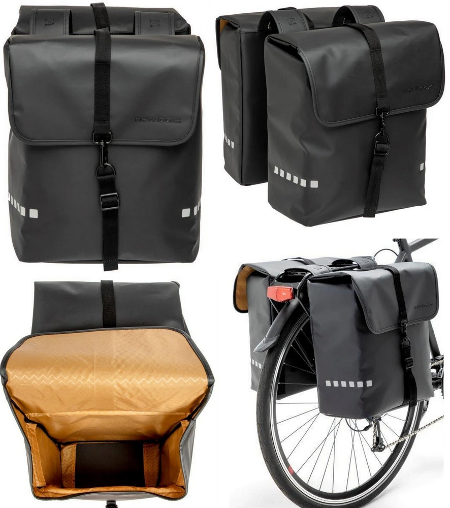 Dviračio kelioniniai krepšiai New Looxs Odense Double 39L (2vnt.), juodi
