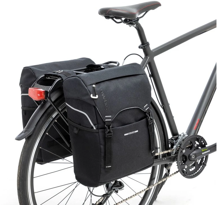 Dviračio kelioniniai krepšiai New Looxs Sports Double 32L (2vnt.), juodi