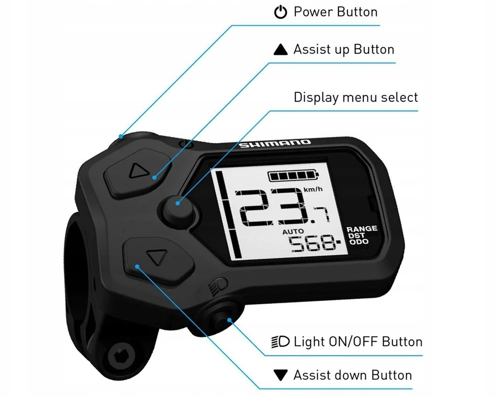 Dviračio kompiuteris Shimano Steps SC-EN500, juodas