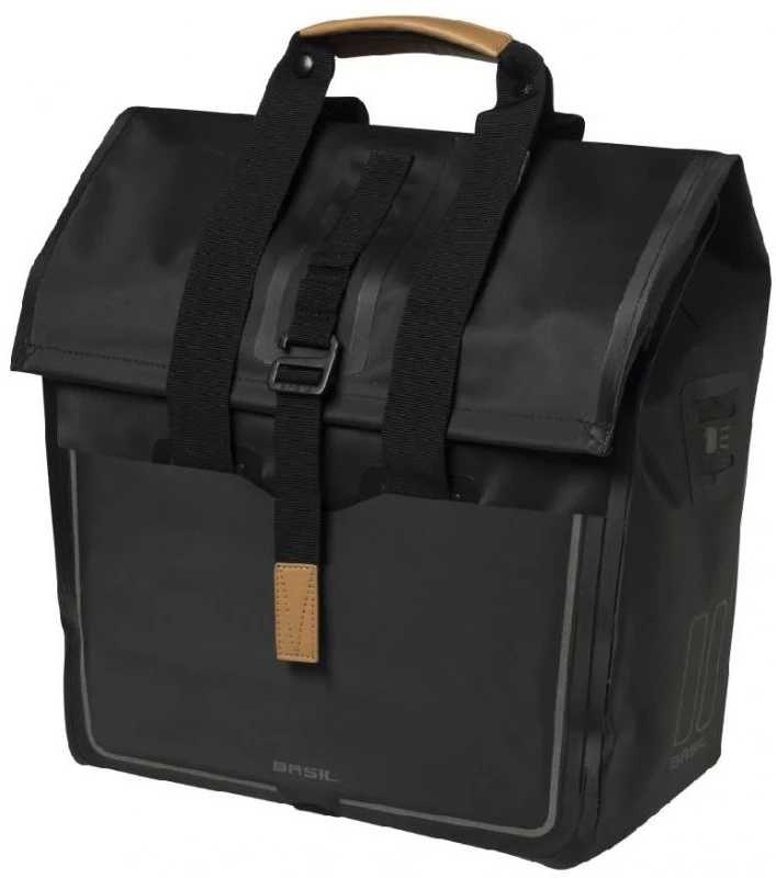 Dviračio krepšys BASIL Shopper Urban Dry priedas Hook On System, juodas