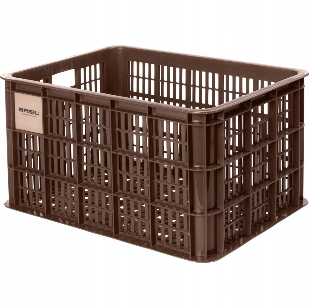 Dviračio krepšys iš perdirbto plastiko Basil Crate - Rudas - 34,5x49x27 cm
