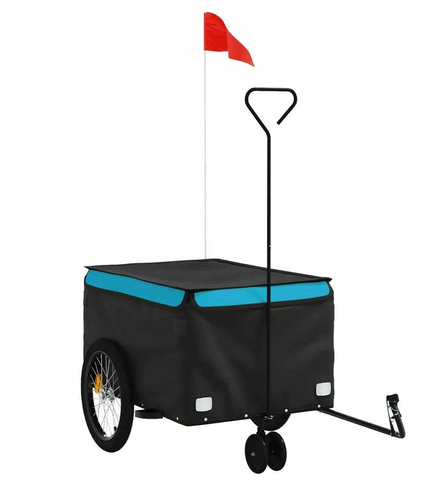 Dviračio priekaba, juodos ir mėlynos spalvos, 30kg, geležis