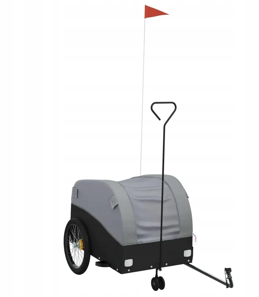 Dviračio priekaba, juodos ir pilkos spalvos, 45kg, geležis