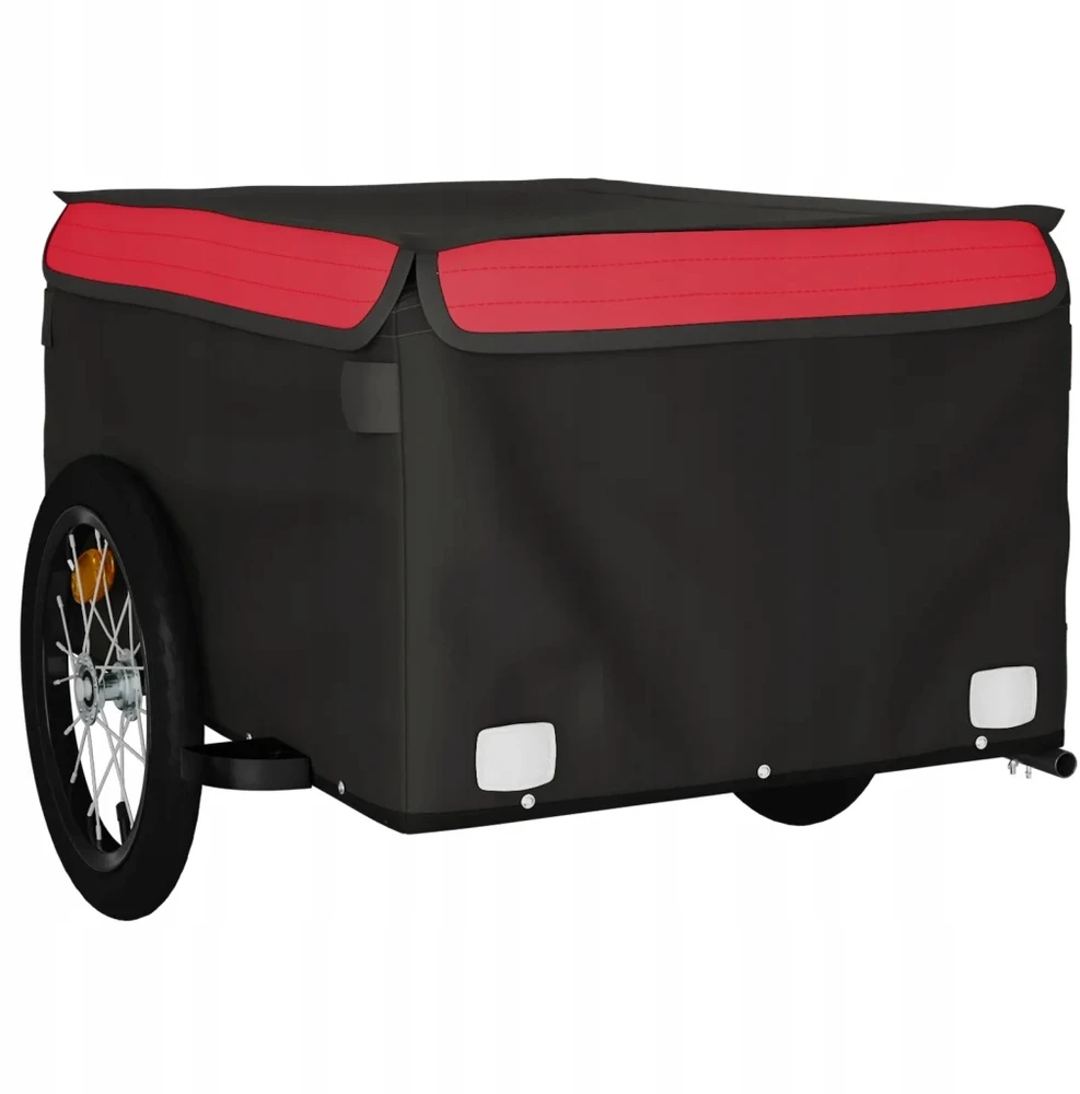 Dviračio priekaba, juodos ir raudonos spalvos, 45kg, geležis