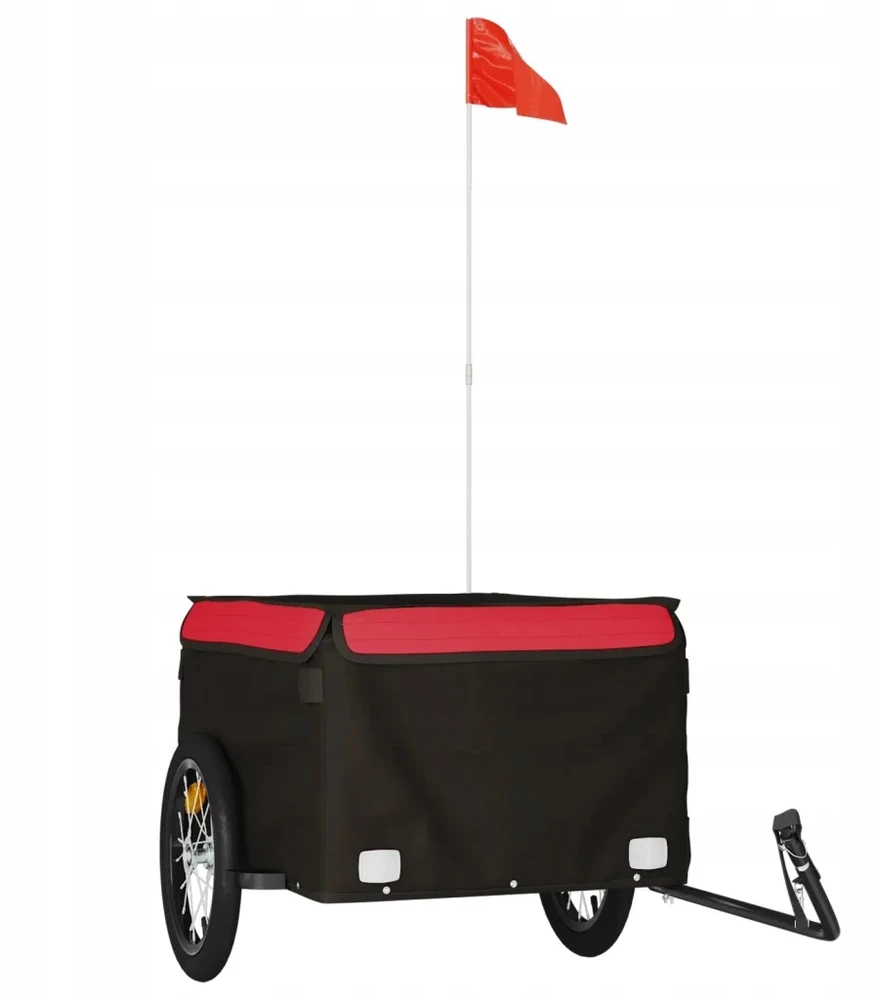 Dviračio priekaba, juodos ir raudonos spalvos, 45kg, geležis