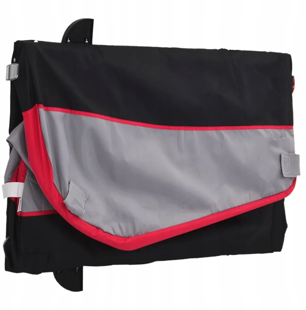 Dviračio priekaba, juodos ir raudonos spalvos, 45kg, geležis