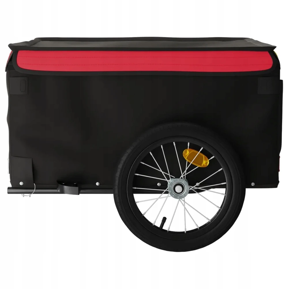 Dviračio priekaba, juodos ir raudonos spalvos, 45kg, geležis