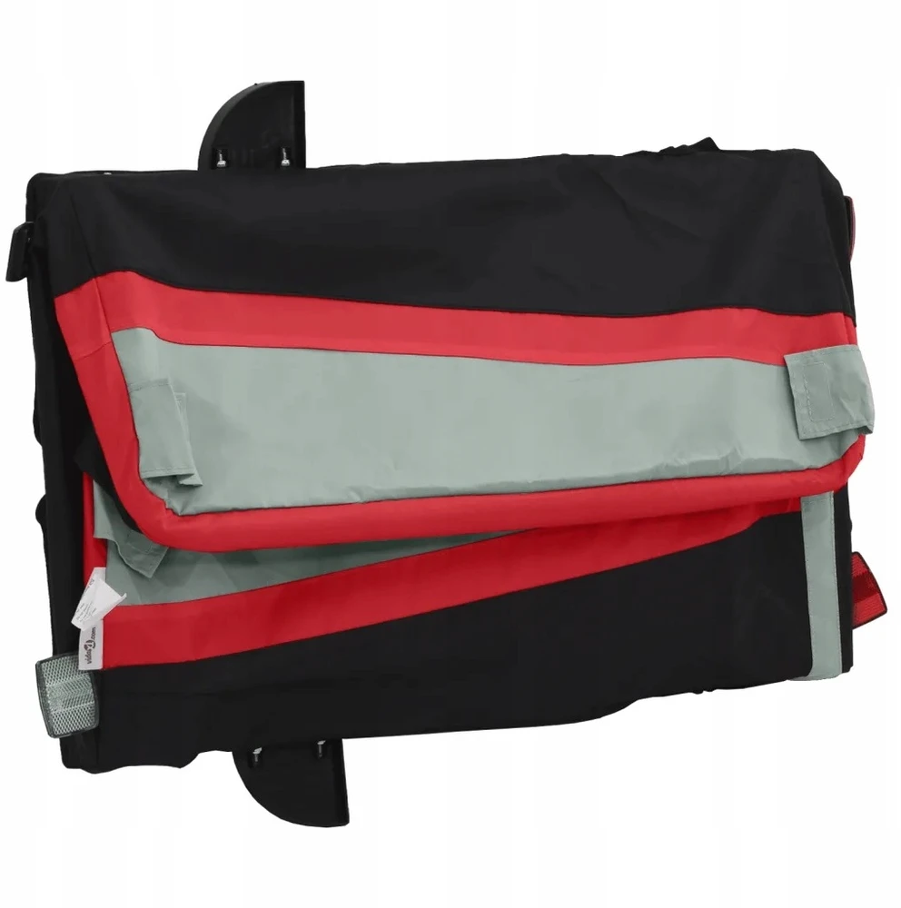 Dviračio priekaba, juodos ir raudonos spalvos, 30kg, geležis
