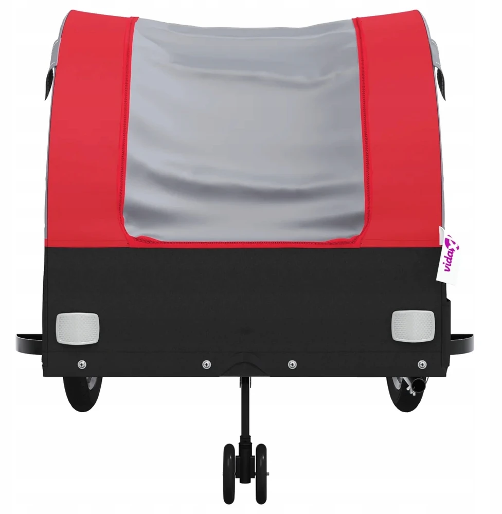 Dviračio priekaba, juodos ir raudonos spalvos, 45kg, geležis