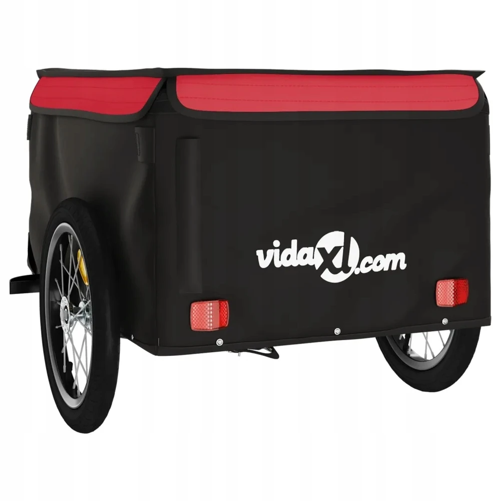 Dviračio priekaba, juodos ir raudonos spalvos, 45kg, geležis