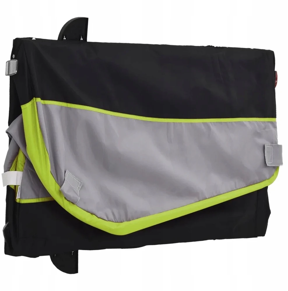 Dviračio priekaba, juodos ir žalios spalvos, 30kg, geležis