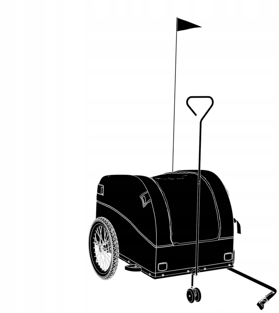 Dviračio priekaba, juodos ir žalios spalvos, 45kg, geležis