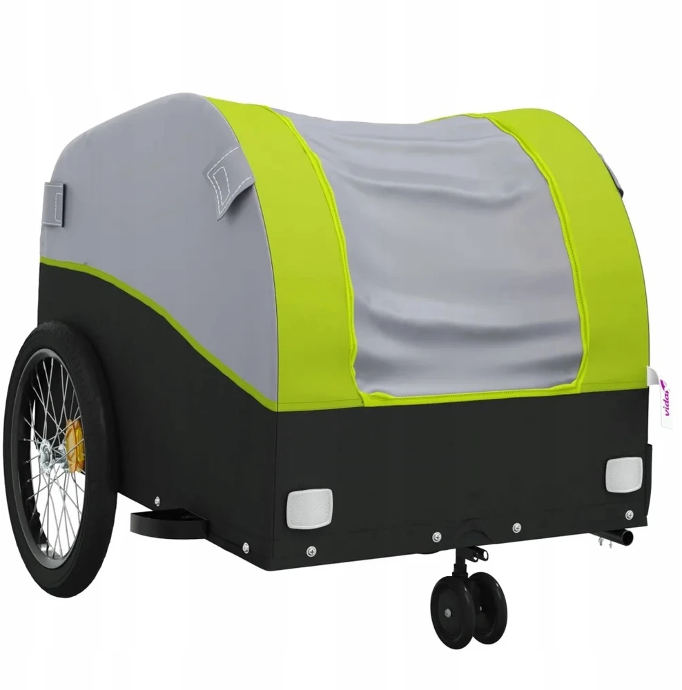 Dviračio priekaba, juodos ir žalios spalvos, 30kg, geležis