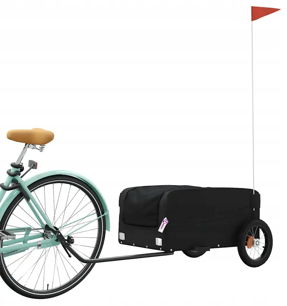 Dviračio priekaba, juodos spalvos, 30kg, geležis