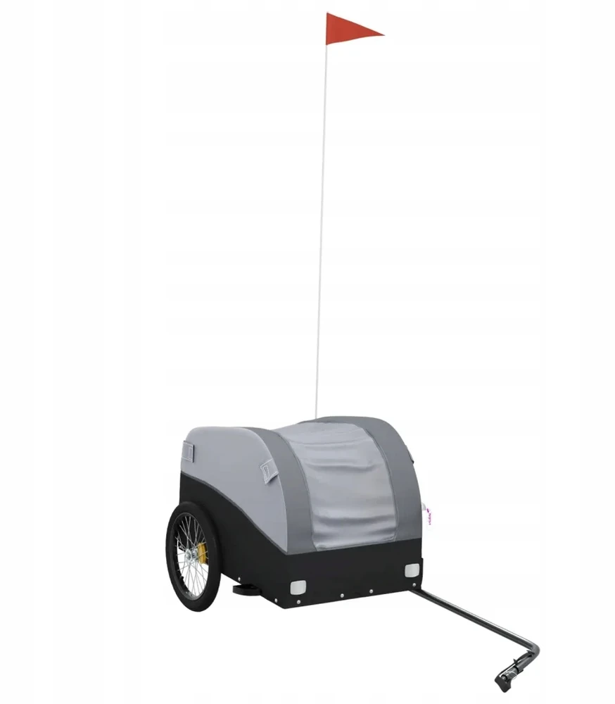 Dviračio priekaba, juodos ir pilkos spalvos, 30kg, geležis