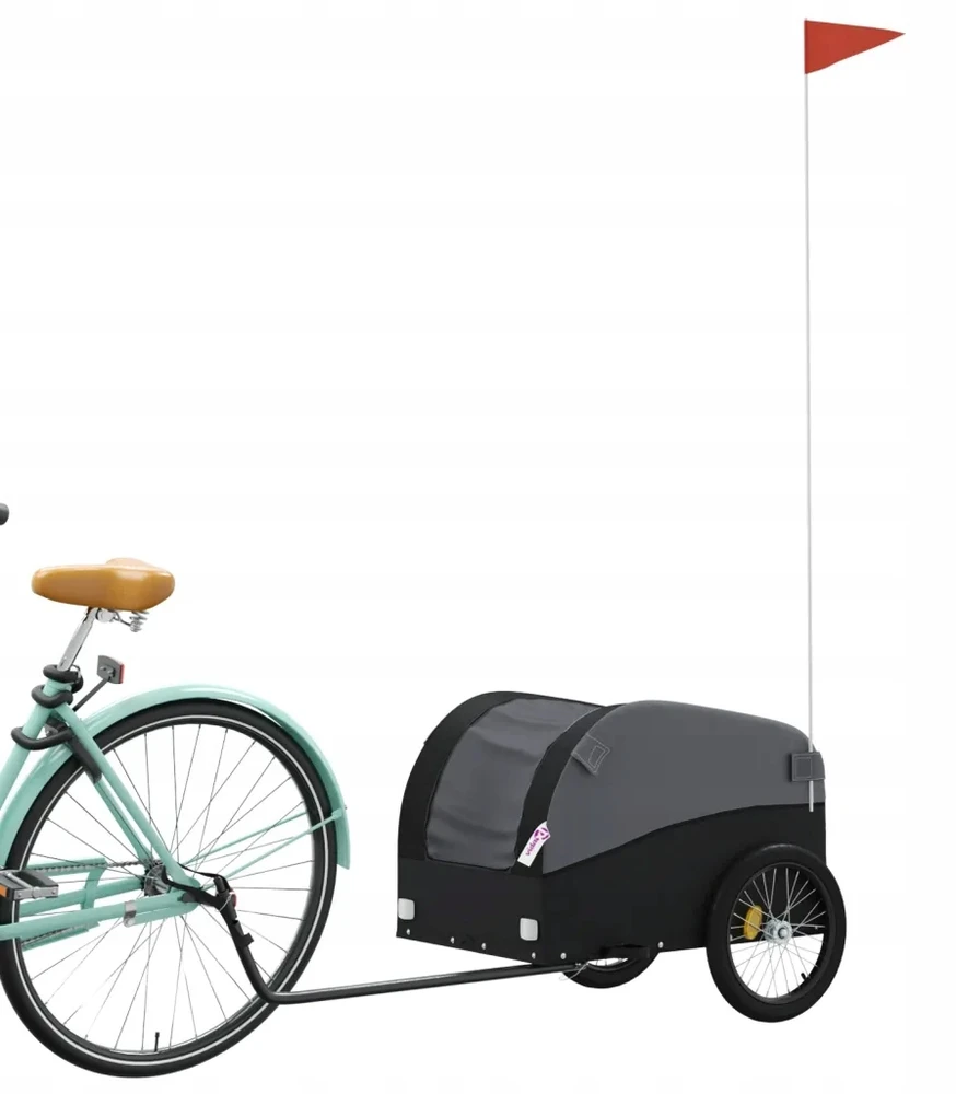 Dviračio priekaba, juodos spalvos, 30kg, geležis