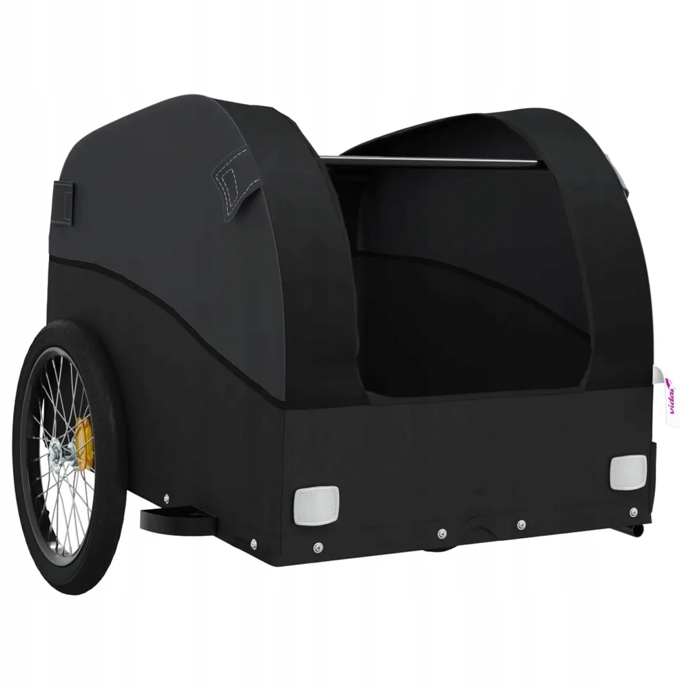 Dviračio priekaba, juodos spalvos, 30kg, geležis