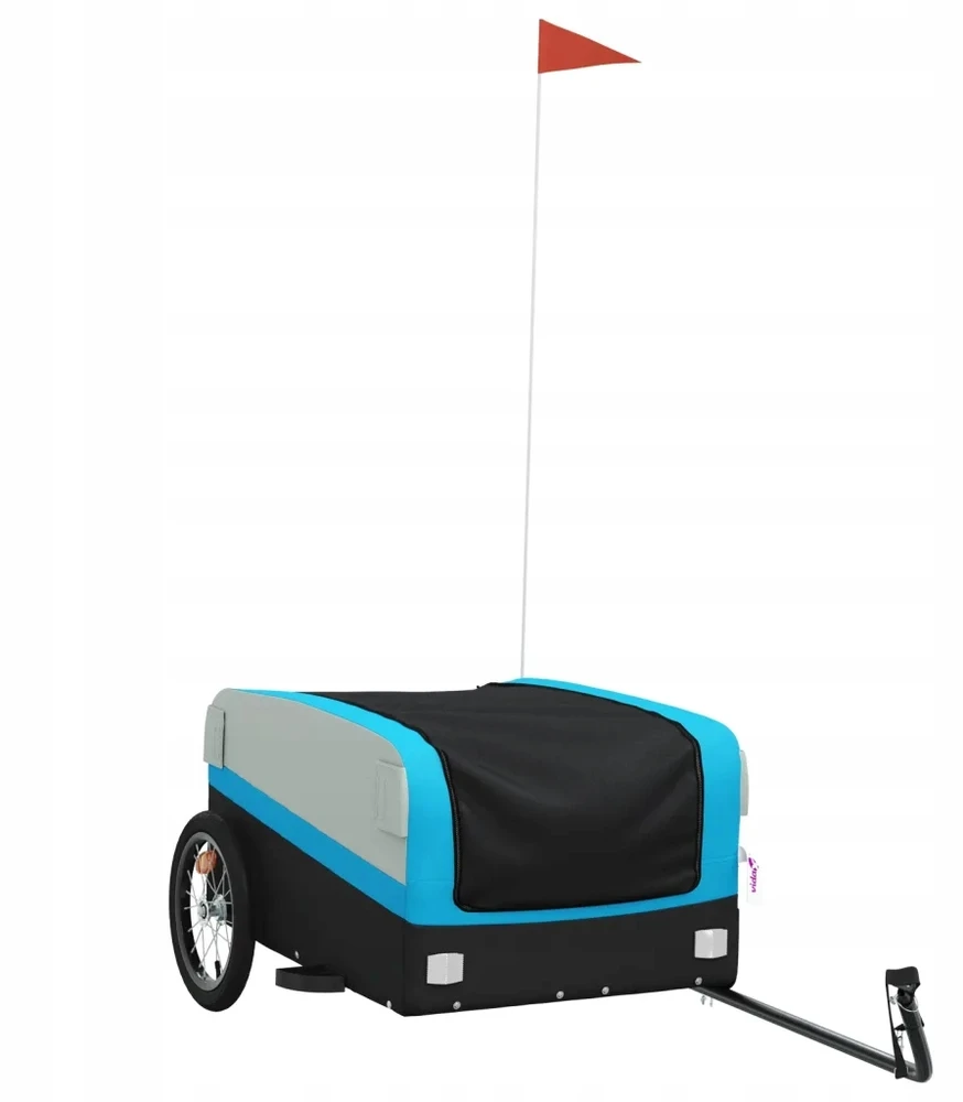 Dviračio priekaba, juodos ir mėlynos spalvos, 45kg, geležis