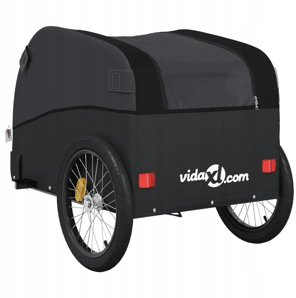 Dviračio priekaba, juodos spalvos, 30kg, geležis