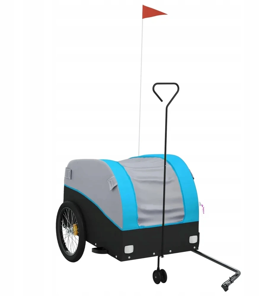 Dviračio priekaba, juodos ir mėlynos spalvos, 45kg, geležis