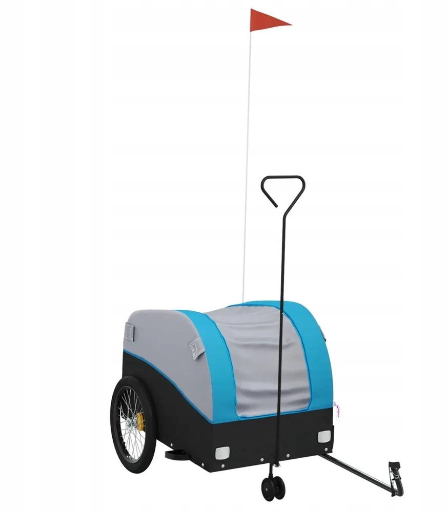 Dviračio priekaba, juodos ir mėlynos spalvos, 45kg, geležis