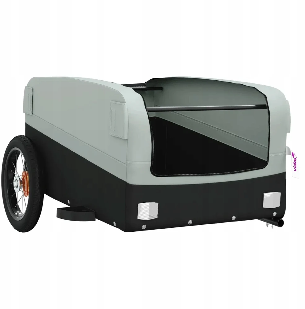 Dviračio priekaba, juodos ir pilkos spalvos, 30kg, geležis