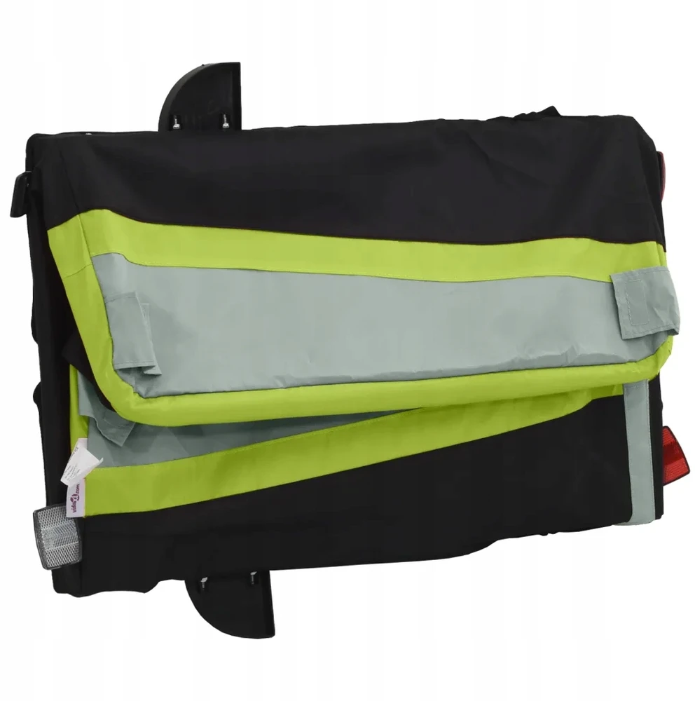 Dviračio priekaba, juodos ir žalios spalvos, 45kg, geležis