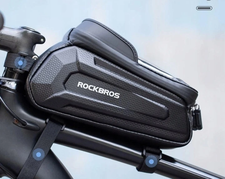 Dviračio priekinė rėmo tašė Rockbros B68 1.5l su telefono dėklu