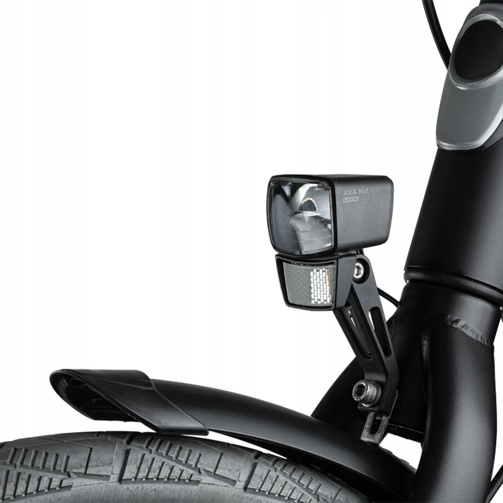 Dviračio priekinis LED apšvietimas - AXA - E-Bike NXT - 45 Lux - Tvirtinimas ant šakės ir vairo laikiklio