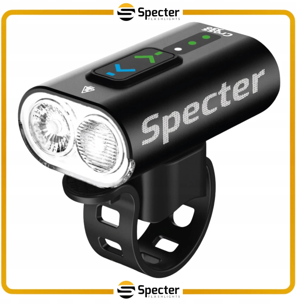 DVIRAČIO PRIEKINIS LEMPAS SPECTER LED Usb C 550lm 13 režimų IKI 12H IP65