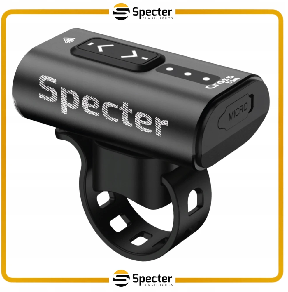 DVIRAČIO PRIEKINIS LEMPAS SPECTER LED Usb C 550lm 13 režimų IKI 12H IP65