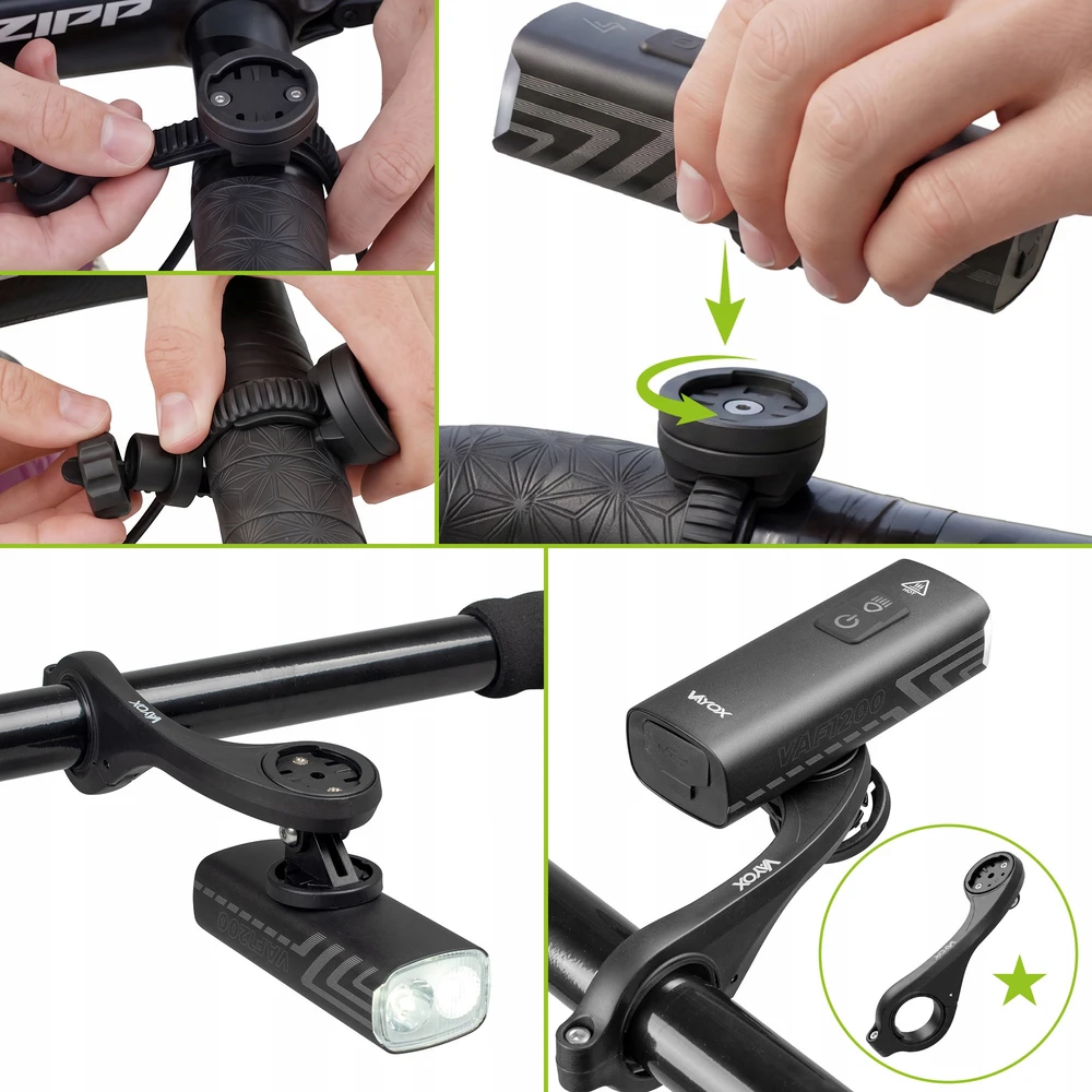 DVIRAČIO PRIEKINIS LEMPAS USB 1200LM LED PRIEKIS PAKRAUJAMAS IPX6 PRO VAYOX