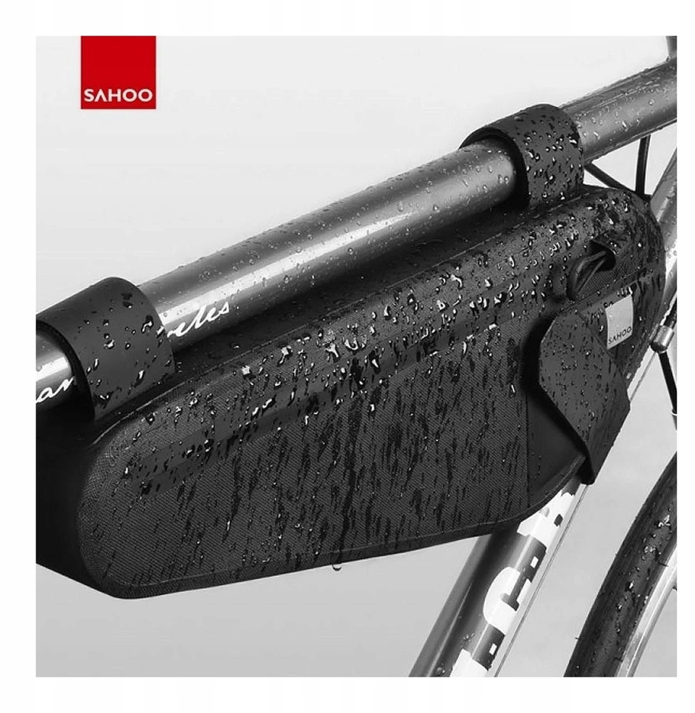 SAHOO Bicycle Bag Road Bicycle Middle Frame Bag, Atsparus vandeniui, 2L, Juodas