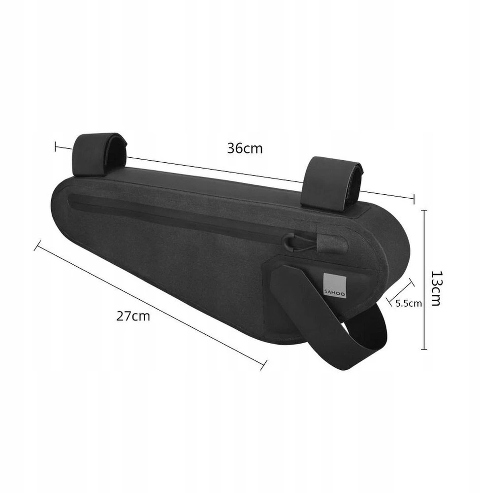 SAHOO Bicycle Bag Road Bicycle Middle Frame Bag, Atsparus vandeniui, 2L, Juodas