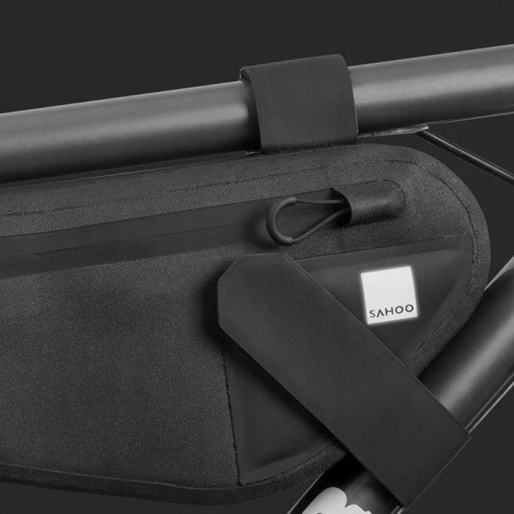SAHOO Bicycle Bag Road Bicycle Middle Frame Bag, Atsparus vandeniui, 2L, Juodas