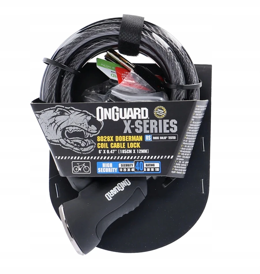 Dviračio spyna Onguard Doberman 8028x, 12mm x 185cm