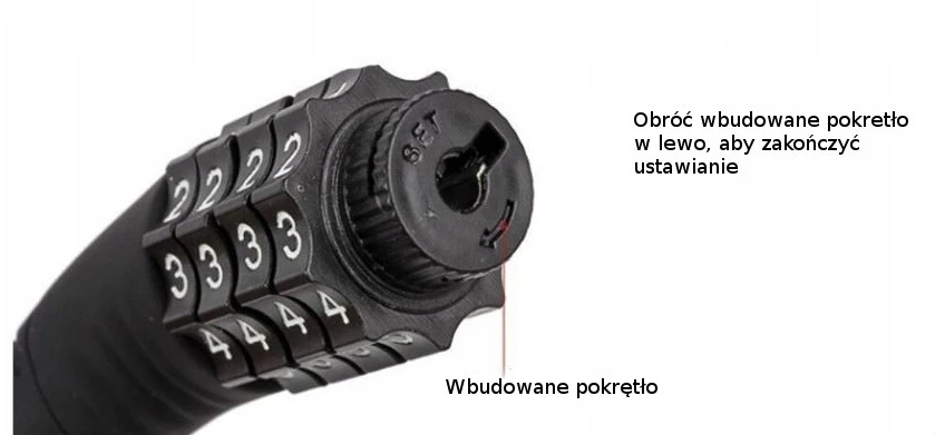 Dunlop Dviračio kabelinė spyna su kombinuotu kodu 65 cm raudona