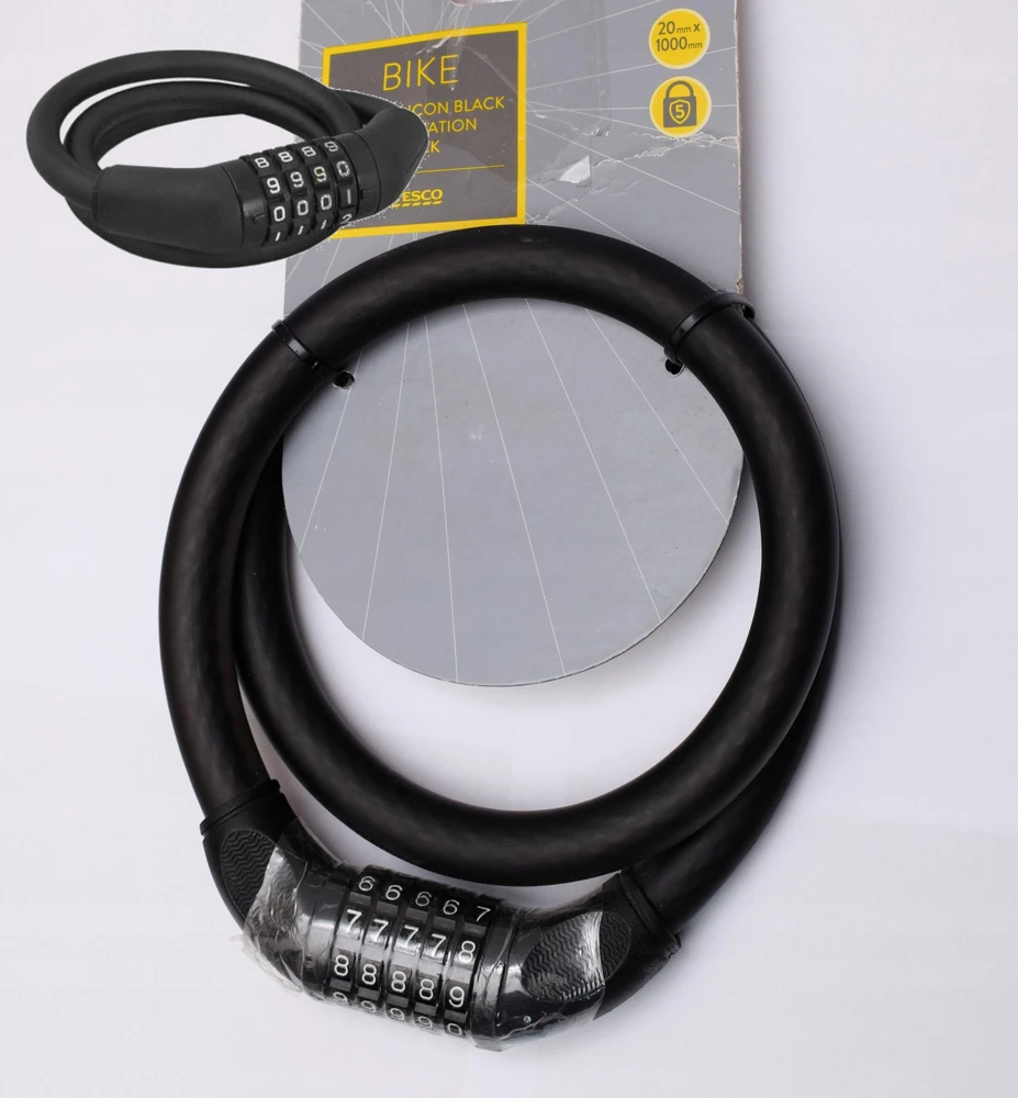 Dunlop Dviračio kabelinė spyna su kombinuotu kodu 65 cm raudona