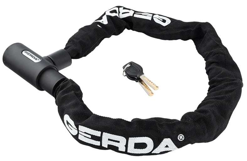 Dviračio spyna su raktu Gerda Contra, 8mm, juoda