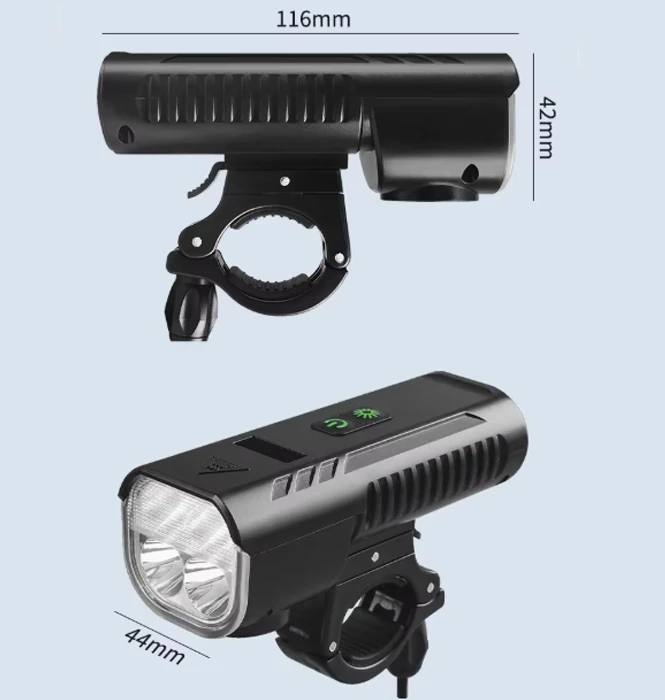 DVIRAČIO ŠVIESŲ RINKINYS PRIEKINIS GALINIS 1000 LM SU RAKŠU 100dB USB-C 4xT6 LED