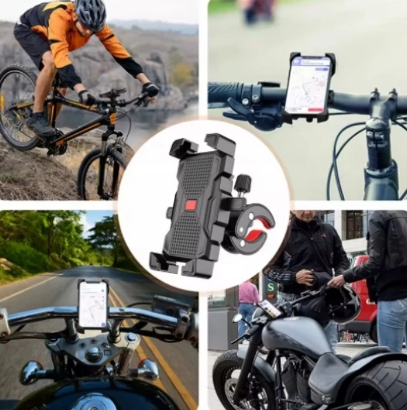 Dviračio telefono laikiklis, 360° pasukimas, reguliuojamas, motociklas, paspirtukas, 06678