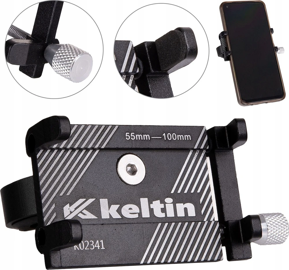 Dviračio telefono laikiklis Keltin K02341, juodas
