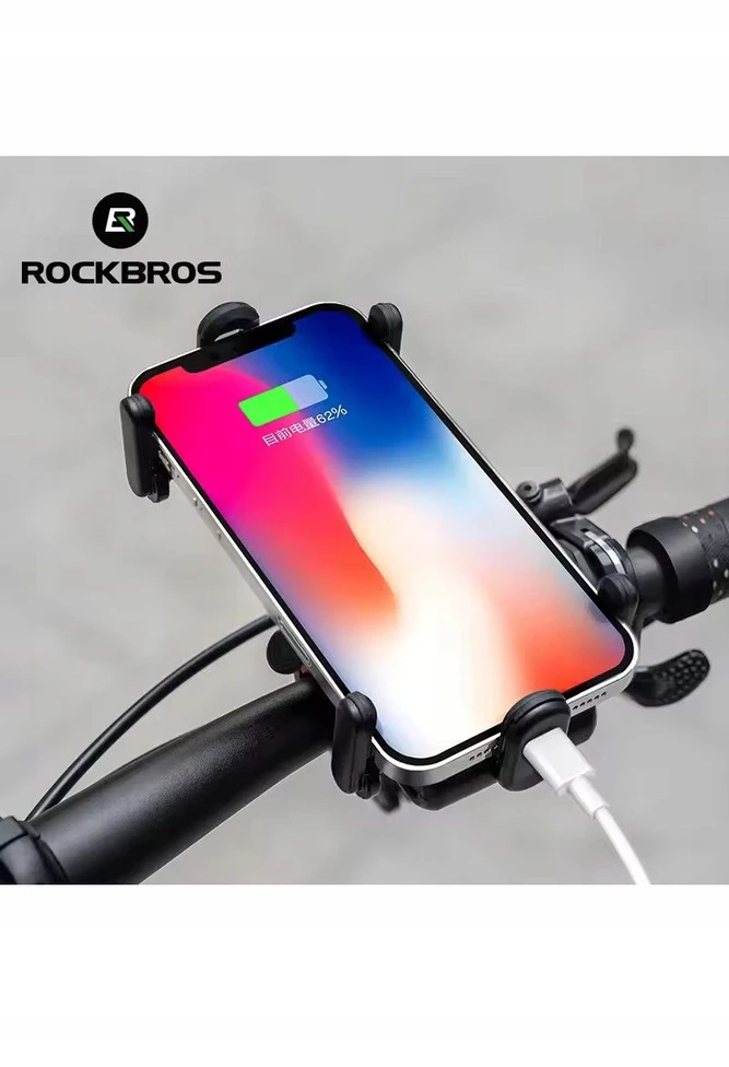 Dviračio telefono laikiklis Rockbros Non-Slip juodas/raudonas