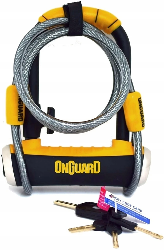 Dviračio U-lock Onguard Pitbull Mini 8008 su 5 raktais ir troseliu