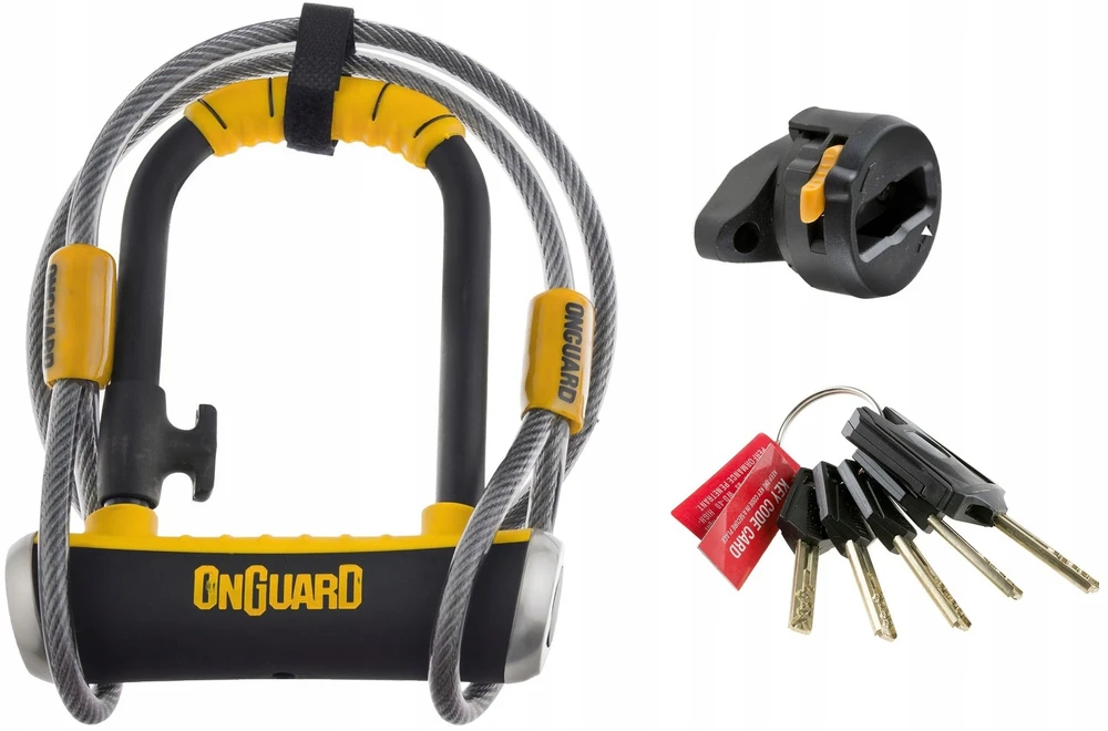 Dviračio U-lock Onguard Pitbull Mini 8008 su 5 raktais ir troseliu