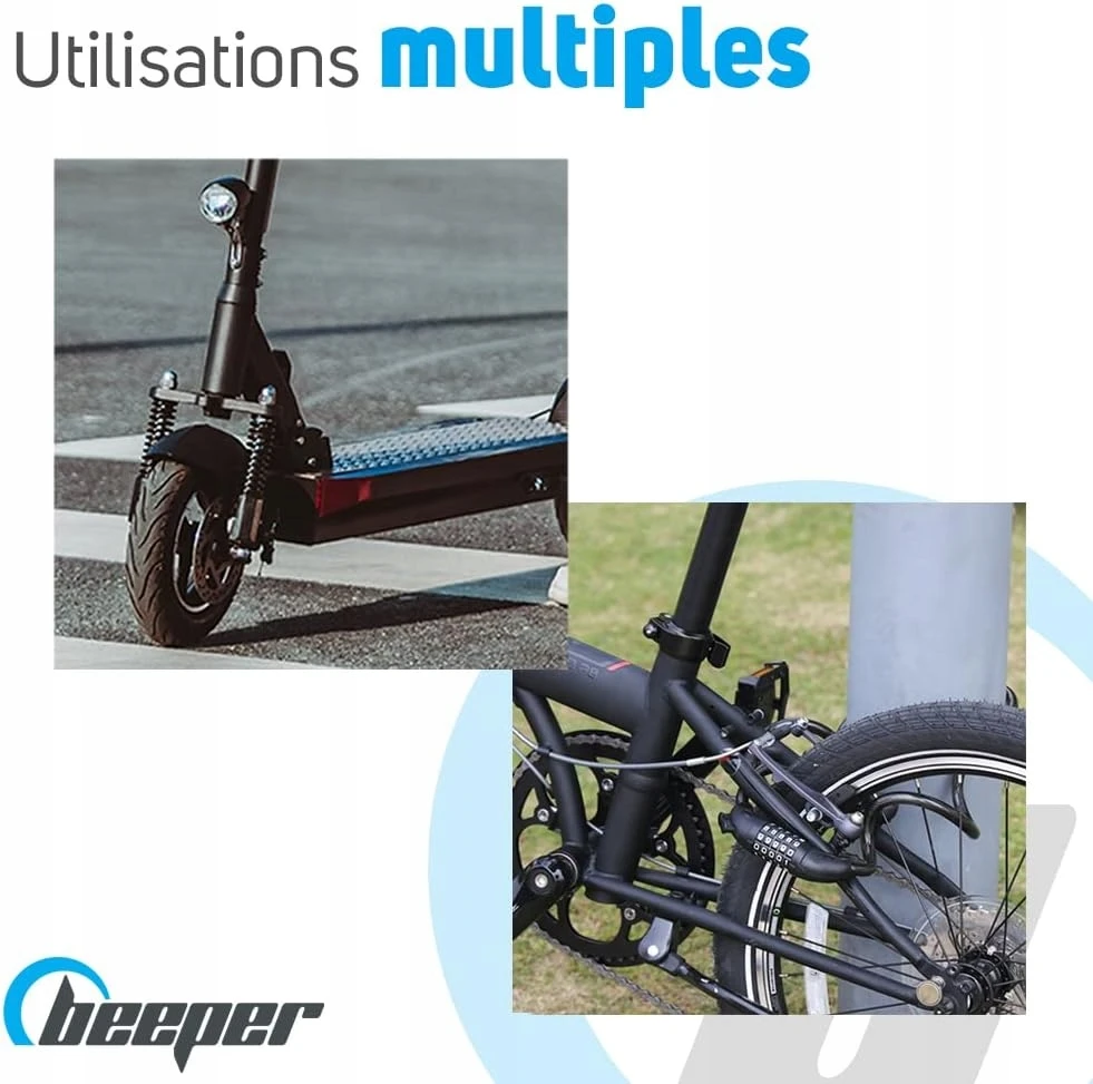 Dviračio užraktas Beeper Combination, 60 cm, juodas